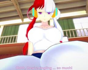 Uta from One Piece Works Out With a Footjob! Hentai POV