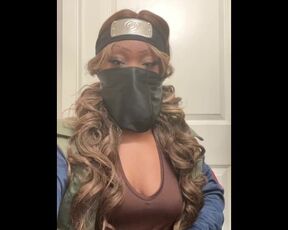 Gamer Ebony Plays With Tits Out