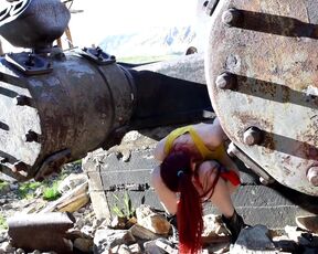 Teen Misty Has To Pee While Searching For Bug Pokemon In The Mines Outdoors