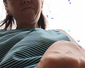Masturbation hairy pussy outside